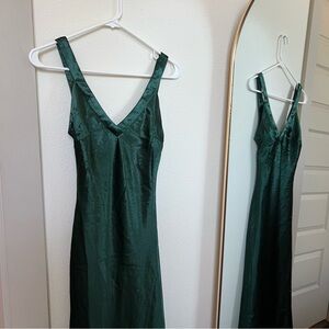 Lulus Green Satin Mermaid Dress